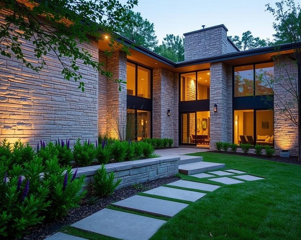 contemporary stone homes